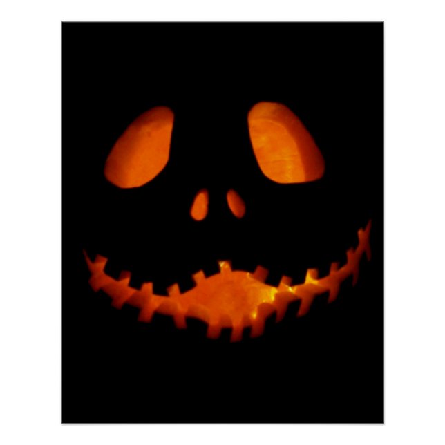 Halloween Jack-o-Lantern Skeleton Grin Poster (Vorderseite)