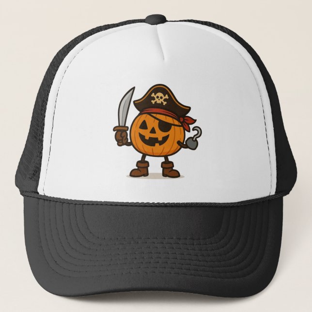 Halloween-Jack-o-Lantern Truckerkappe (Vorderseite)