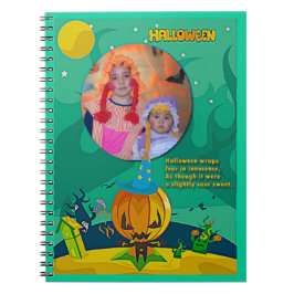 Halloween Jack o' Lantern Wizard Family Foto Notizblock