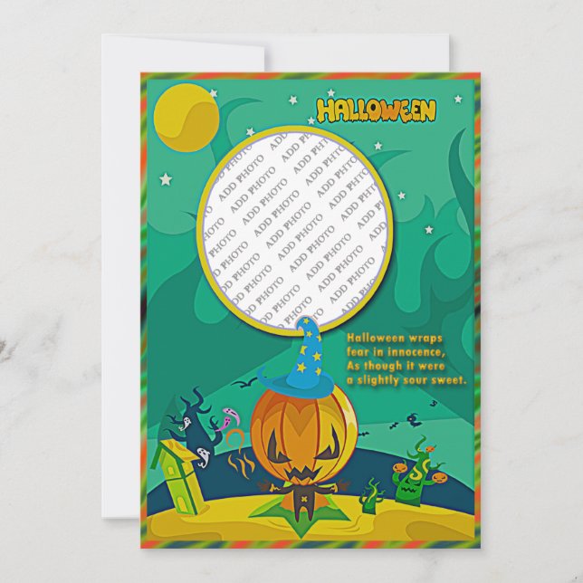 Halloween Jack o' Lantern Wizard Foto Frame hinzuf (Vorderseite)