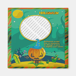 Halloween Jack o' Lantern Wizard Foto Frame hinzuf Magnet