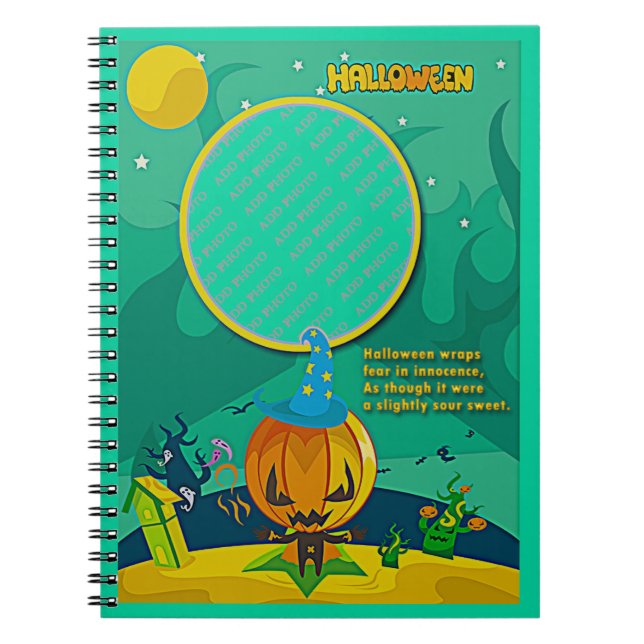 Halloween Jack o' Lantern Wizard Foto Frame hinzuf Notizblock (Vorderseite)