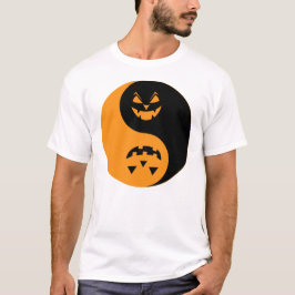 Halloween Jack o-lantern Yin Yang T-Shirt