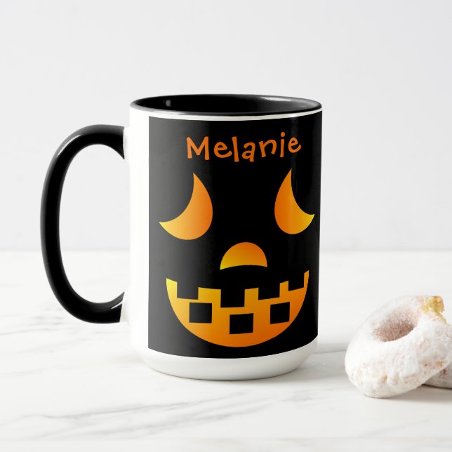 Halloween-Jack-o'-Laterne-Combo-Tasse Tasse (Mit Donut)