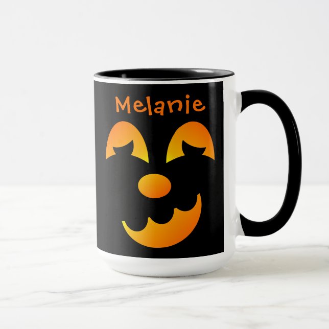 Halloween Jack-o' Laterne Funny Face Combo Tasse (Rechts)