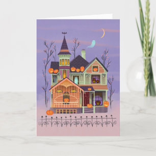 Halloween Jack-o'-Laterne House Card Karte