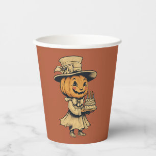 Halloween Jack-o' Laterne in Orange Paper Cups Pappbecher