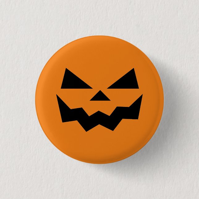 Halloween Jack-o-Laternen Kürbisgesicht lächelnd Button (Vorderseite)