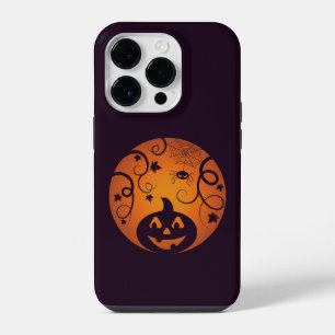 Halloween Jack o Laternen-Kürbisgesicht und Spinne iPhone 14 Pro Hülle