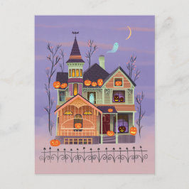 Halloween Jack-o' Laternenhaus Postcard Postkarte