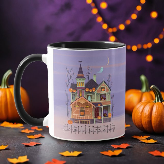 Halloween Jack-o'-Laternenhaus Tasse (Von Creator hochgeladen)