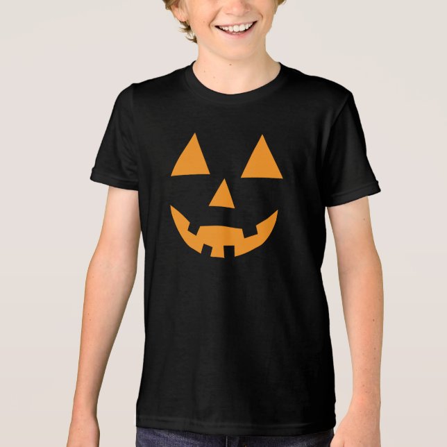 Halloween-Jack o' Laternenkürbis Tri-Blend Shirt (Vorderseite)