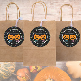 Halloween-Jack oder Jill O-Lantern-Genderdarstellu Runder Aufkleber