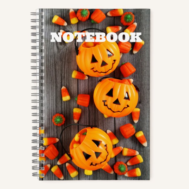 Halloween Jack o'lantern Candy Corn Notizbuch (Vorderseite)