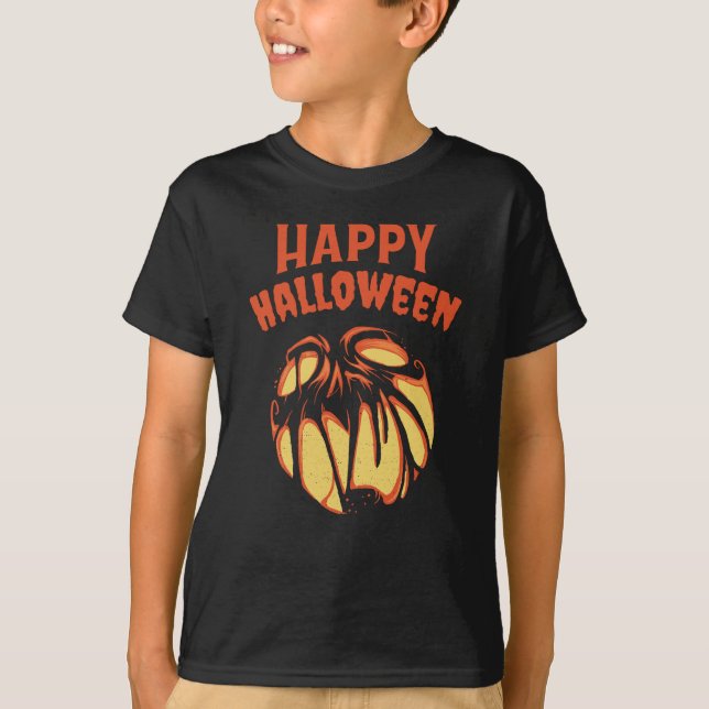 Halloween Jack o'Lantern Kürbis T-Shirt (Vorderseite)
