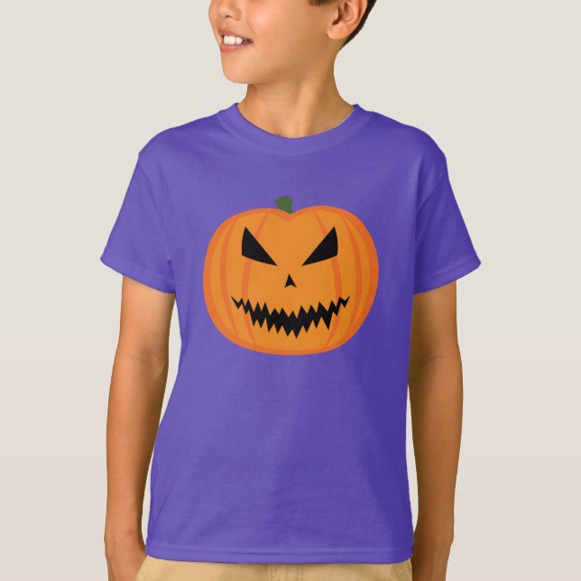Halloween Jack O'Lantern Kürbisbauch T-Shirt (Vorderseite)