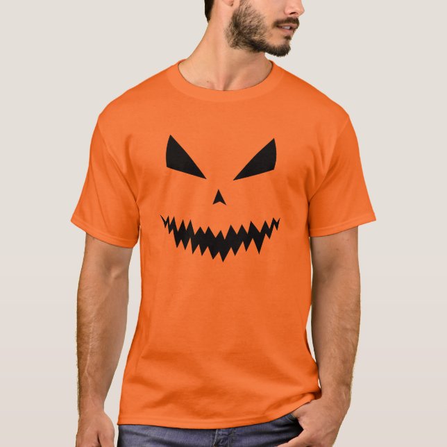 Halloween-Jack O'Lantern-Kürbisbauchgesicht T-Shirt (Vorderseite)
