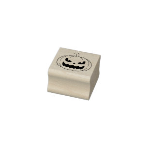 Halloween Jack O'Lantern Pumpkin Line Art Gummistempel