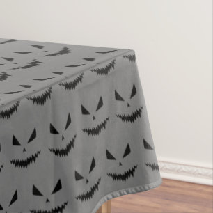 Halloween Jack OLantern schwarzes Gesicht graues M Tischdecke