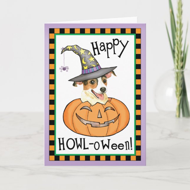 Halloween Jack Russell Terrier Karte (Vorderseite)