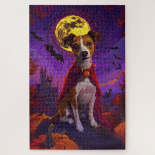 Halloween Jack Russell Vampir Kürbisse Gruselig Puzzle