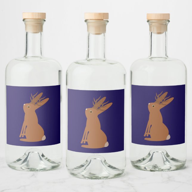Halloween Jackalope Trick oder Treat Alkoholflaschenetikett (Flaschen)