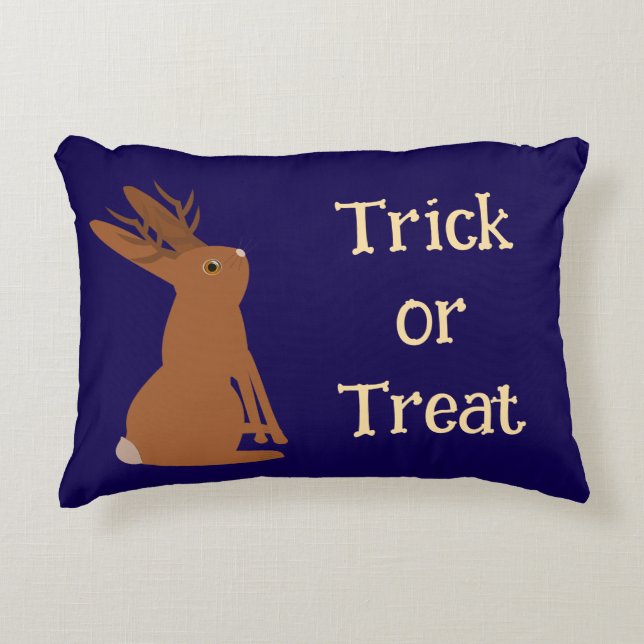 Halloween Jackalope Trick oder Treat Custom Dekokissen (Vorderseite)