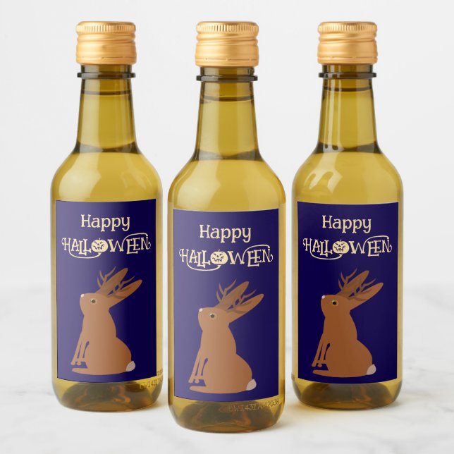 Halloween Jackalope Trick oder Treat Custom Weinetikett (Flaschen)