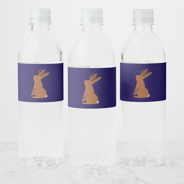 Halloween Jackalope Trick oder Treat Gemustert Wasserflaschenetikett (Flaschen)