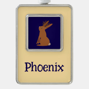 Halloween Jackalope Trick oder Treat Individuelle Rahmen-Ornament Silber