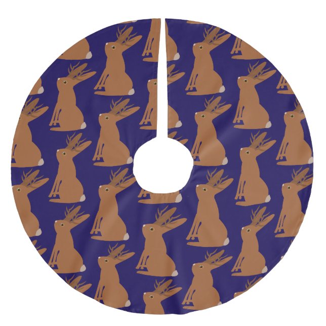 Halloween Jackalope Trick oder Treat Polyester Weihnachtsbaumdecke (Vorderseite)