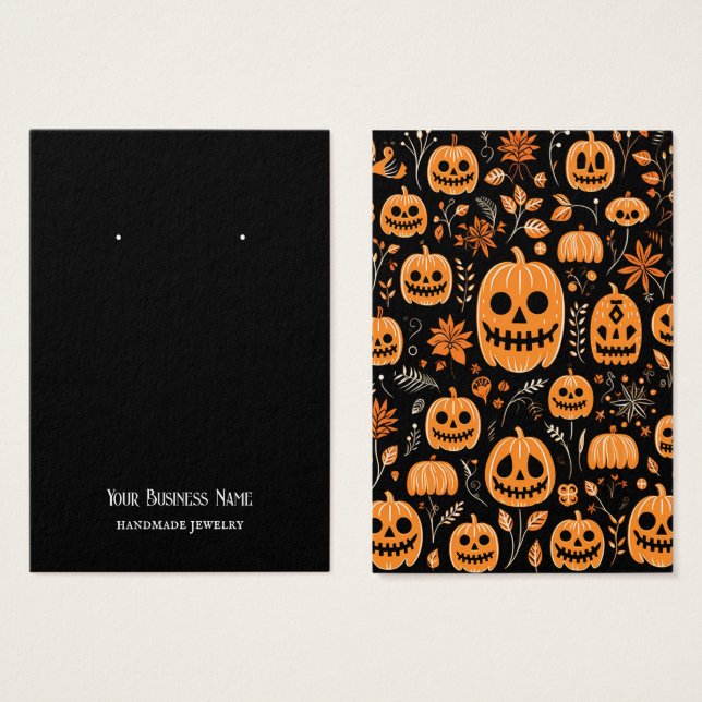 Halloween Jackolantern Earring Display Card (Vorne & Hinten)