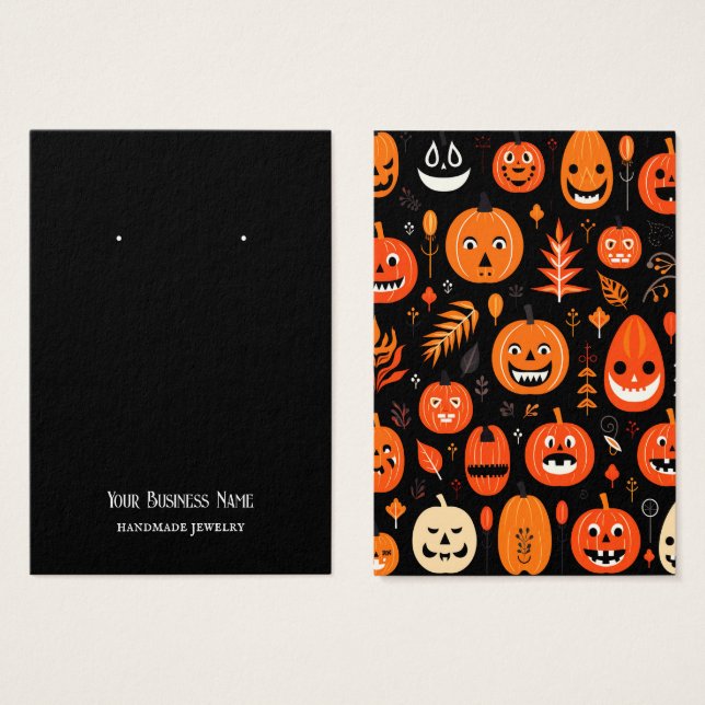 Halloween Jackolantern Earring Display Card (Vorne & Hinten)