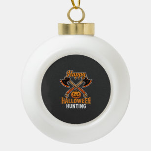 Halloween-Jagd gekreuzte Äxte Jack O Lantern Keramik Kugel-Ornament