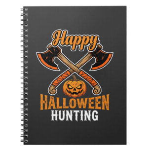 Halloween-Jagd gekreuzte Äxte Kürbislaterne Notizblock