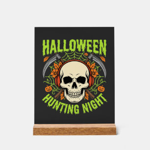 Halloween-Jagd-Nacht-Totenkopf-Sense-Vektor-Design Acrylschild