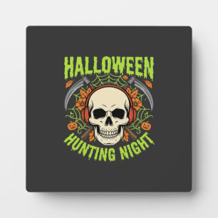Halloween-Jagd-Nacht-Totenkopf-Sense-Vektor-Design Fotoplatte