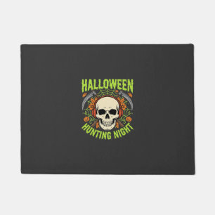 Halloween-Jagd-Nacht-Totenkopf-Sense-Vektor-Design Fußmatte