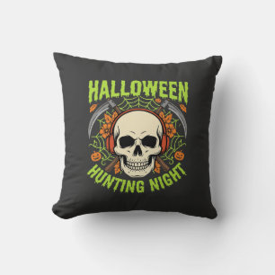 Halloween-Jagd-Nacht-Totenkopf-Sense-Vektor-Design Kissen