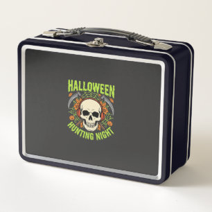 Halloween-Jagd-Nacht-Totenkopf-Sense-Vektor-Design Metall Brotdose