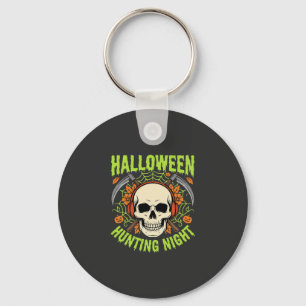 Halloween-Jagd-Nacht-Totenkopf-Sense-Vektor-Design Schlüsselanhänger