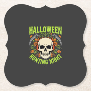Halloween-Jagd-Nacht-Totenkopf-Sense-Vektor-Design Untersetzer