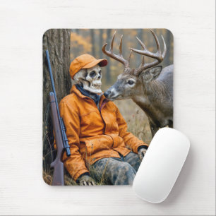 Halloween-Jäger-Skelett mit einem Bock Mousepad