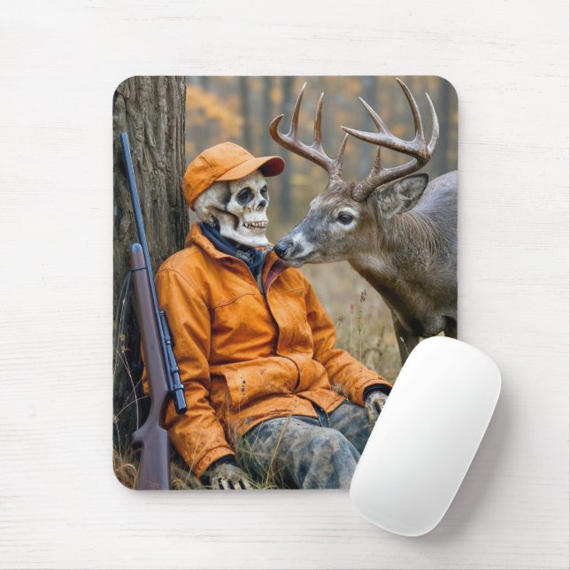 Halloween-Jäger-Skelett mit einem Bock Mousepad (Mit Mouse)