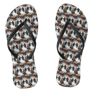 Halloween Japanisches Kinin mit Pumpkins Beängstig Flip Flops