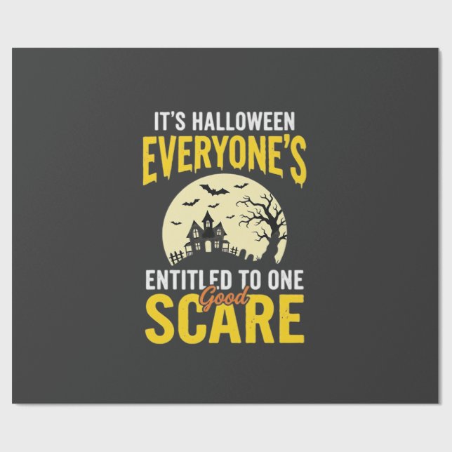Halloween Jedem steht ein Schrecken Design_1 Geschenkpapier (Flach)