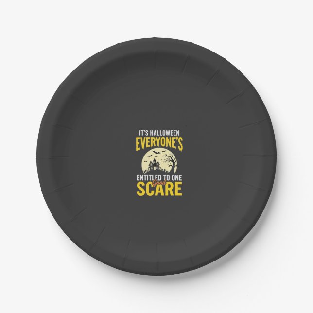Halloween Jedem steht ein Schrecken Design_1 Pappteller (Vorderseite)