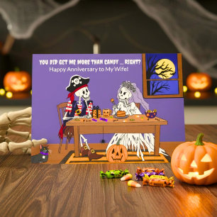 Halloween-Jubiläum Ehefrau Lustige Skelette Karte