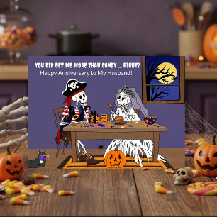 Halloween-Jubiläum Ehemann Lustige Skelette Karte