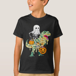 Halloween Jungs Skeleton Riding Dinosaur Geist T-Shirt